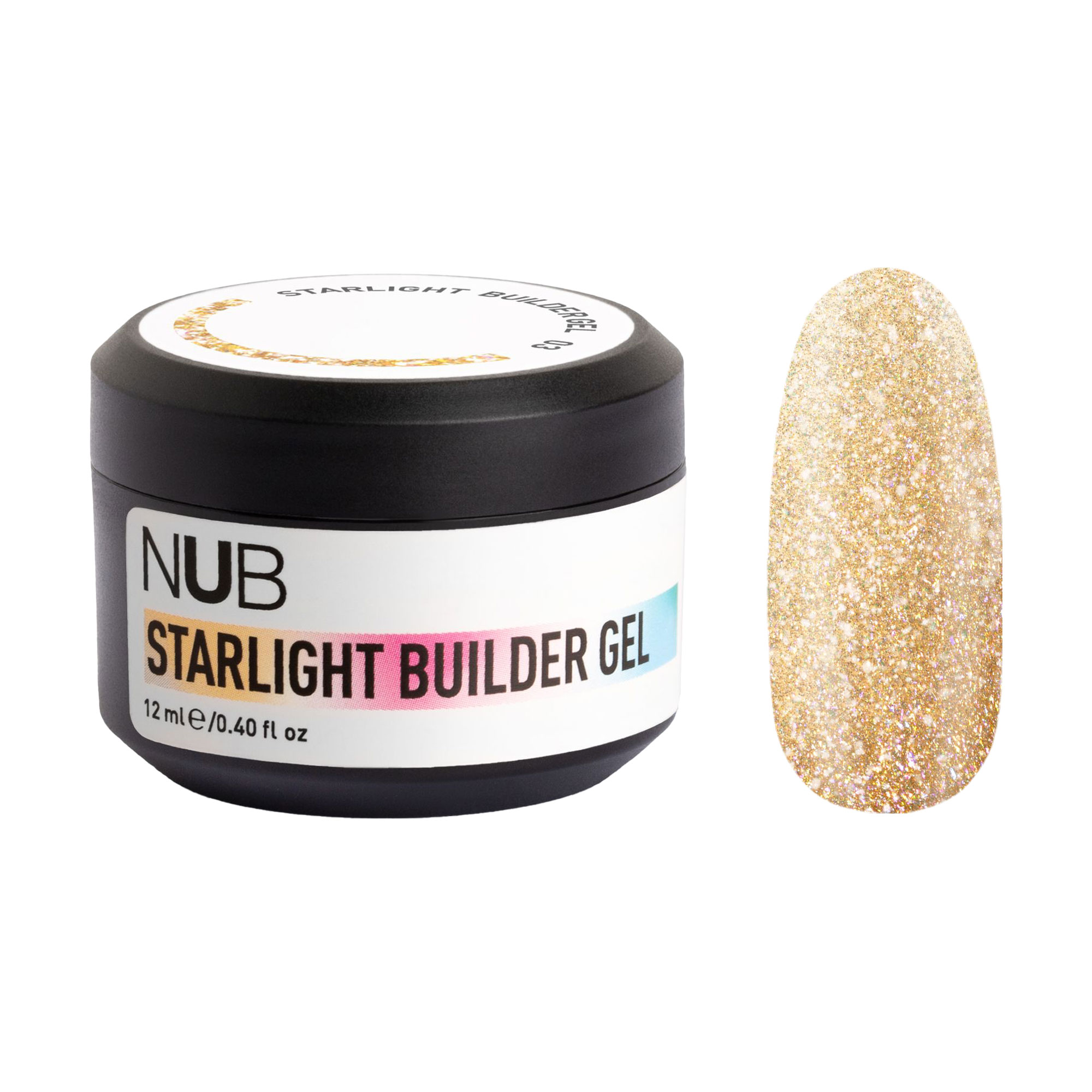 Моделювальний гель для нігтів NUB Starlight Builder Gel зі світловідбивальним ефектом, 03, 12 мл